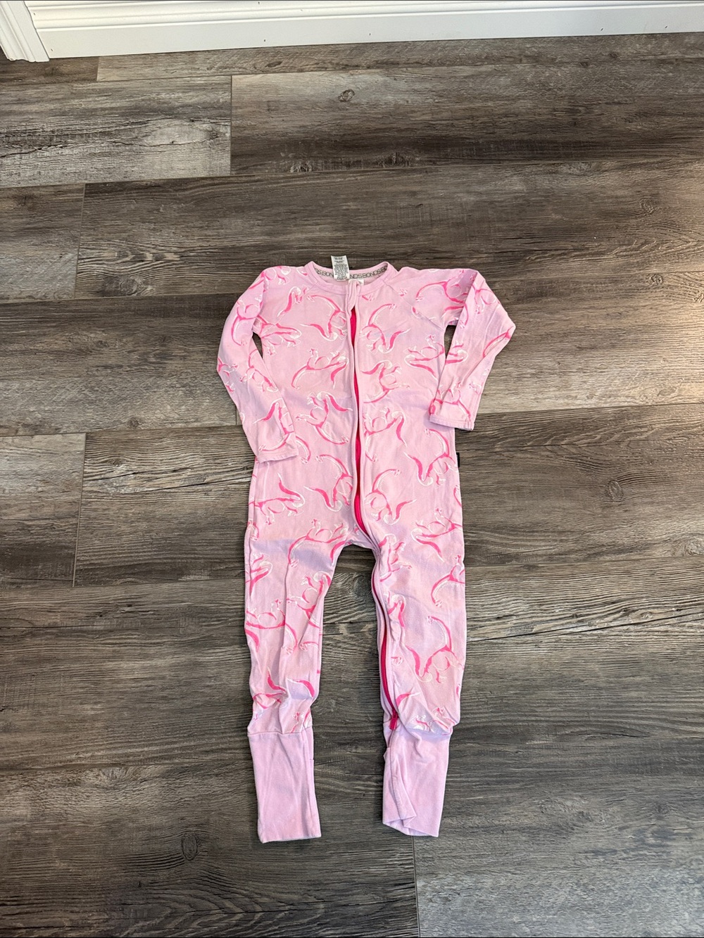 Bonds Kids Pink Dinosaur One-Piece Footless Pajamas